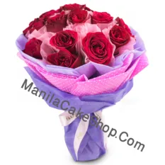 12 red roses bouquet to manila