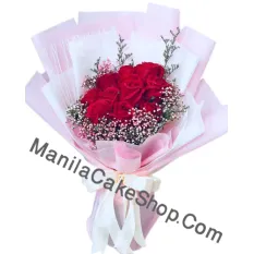12 red roses in bouquet to manila