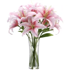 delivery one dozen pink lilies in vase to manila