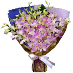send one dozen pink orchids bouquet to manila