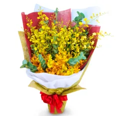 send one dozen yellow vanda orchids bouquet to manila