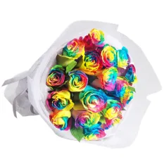 send 12 beautiful rainbow roses in bouquet to manila
