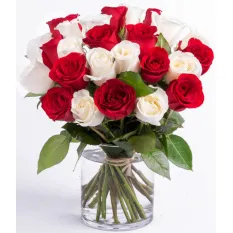 buy stem red and white roses vase to manila