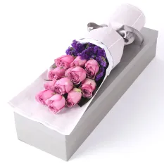 delivery 12 pcs. pink roses in box to manila
