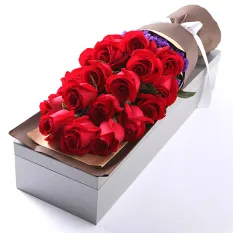 send 16 pcs. red roses in box to manila