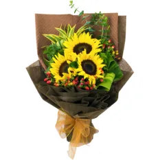 delivery 3 pcs sunflower in bouquet to manila