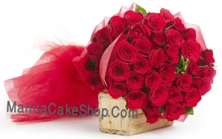 36 red roses bouquet to manila philippines