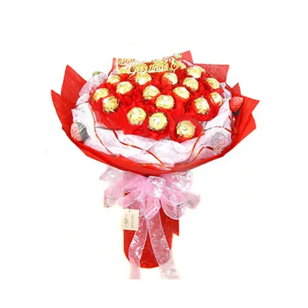 16pcs Ferrero Rocher in a Red Bouquet to Philippines