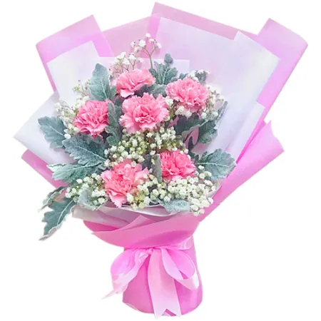 send half dozen pink carnations in bouquet to manila