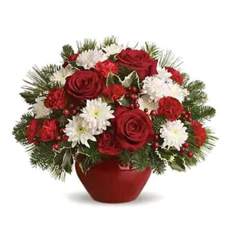 send holiday treasured rose in vase to manila