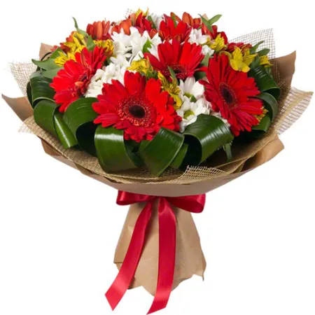 send 12 red gerberas with seasonal blooms to manila
