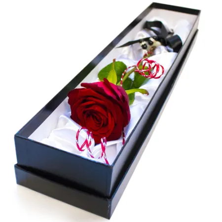 send single red rose in box to manila