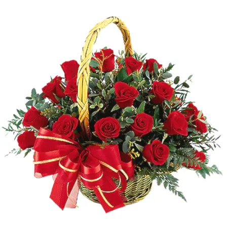 send 2 dozen red roses in basket to manila