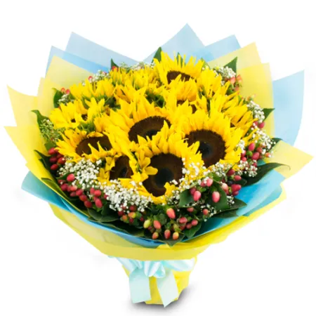 send a dozen of sunflower in bouquet to manila