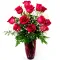 send 12 pcs red ecuadorian roses in vase to manila