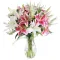 send dozen of pink and white lilies in vase to manila