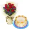 8 Pcs. Red Roses with Creamy Quezo Cake