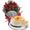 12 Red Roses with Mango Cake by Red Ribbon