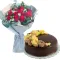 12 Roses Bouquet with Chocolate Cake By Max's